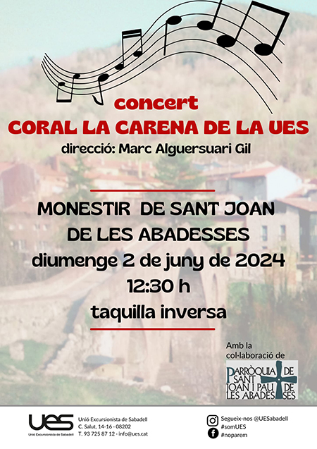 Carte
 ll concert coral Monestir agenda